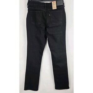 NWT Levi's 505 Women's Black Stretch Mid Rise Cotton Straight Leg Jeans Size 26